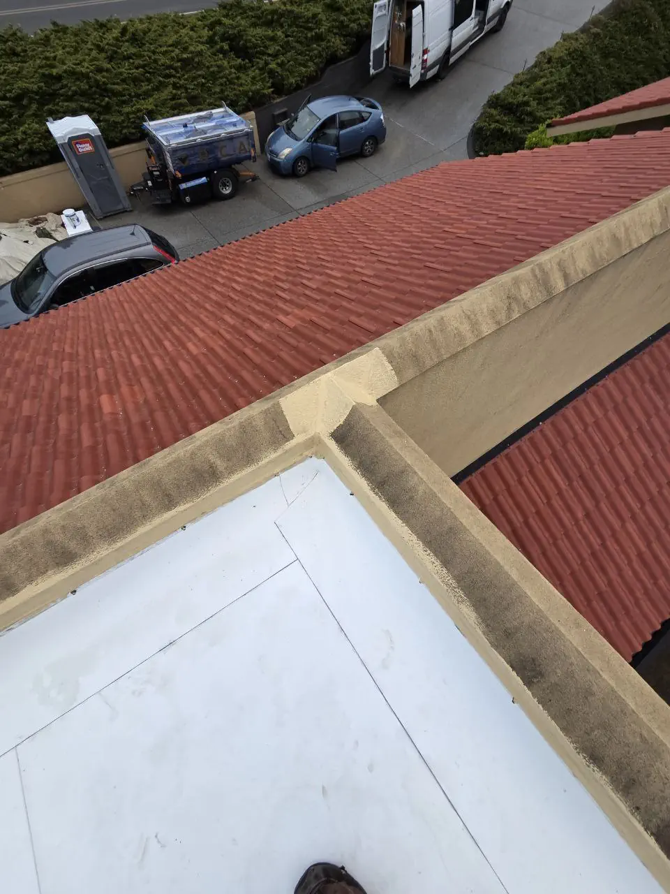 TPO roofing company crew on a flat roof in Greater Seattle