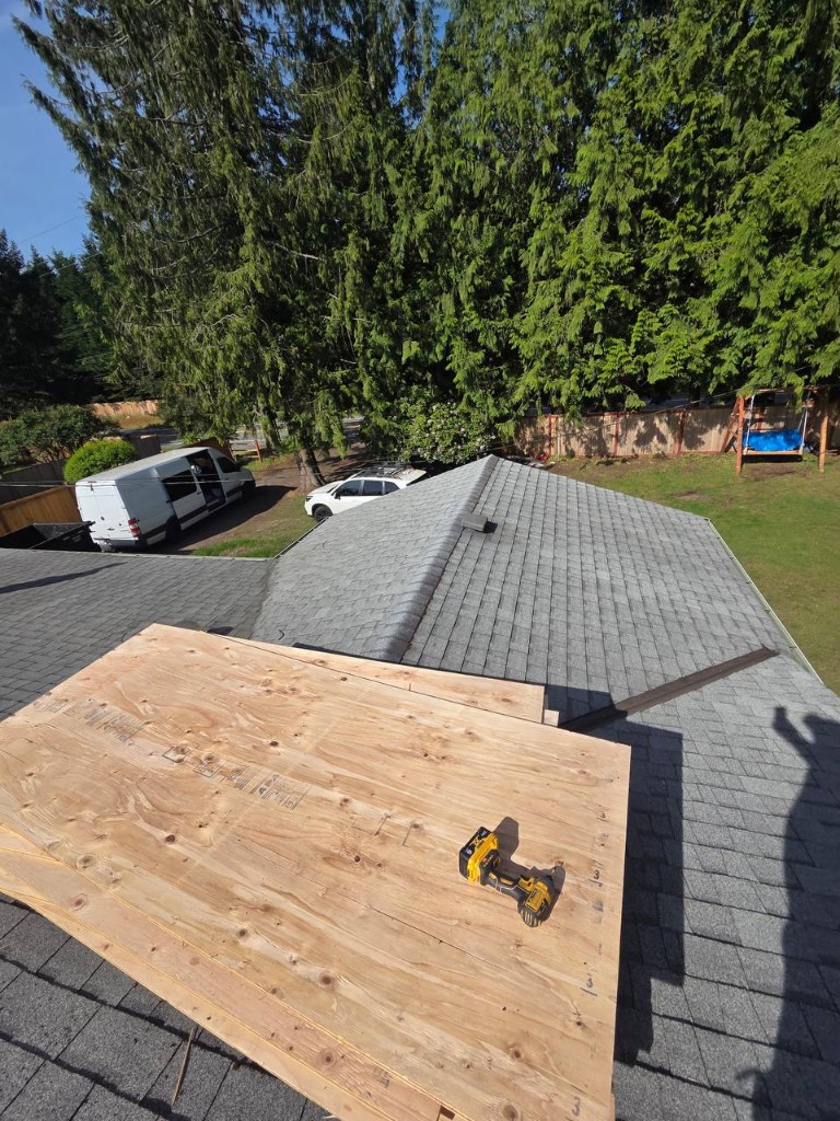 Roof decking replacement during eave and roof repair