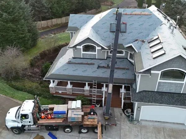 Home roof work in progress