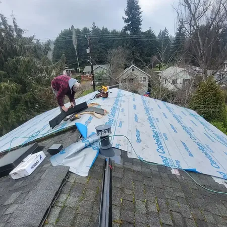 Repaired roof after leak fix