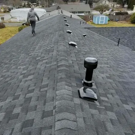 New architectural shingles after a localized repair