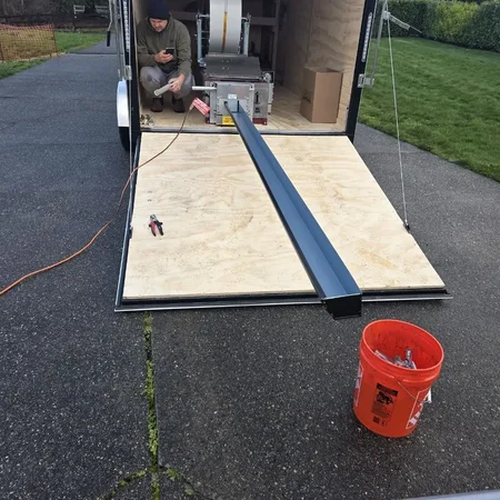 Crew preparing fascia for new gutter installation