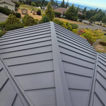 Panel roof installation in progress