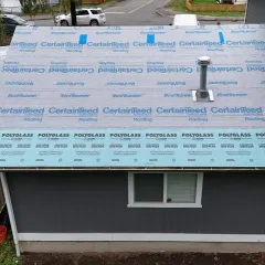 Roofing company crew on site in Mill Creek