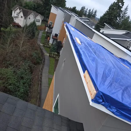 Residential roof project in progress