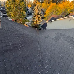 Finished valley shingles after residential roof repair