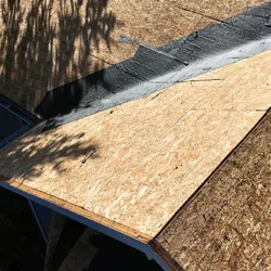 Roof sheathing detail documented during residential repair