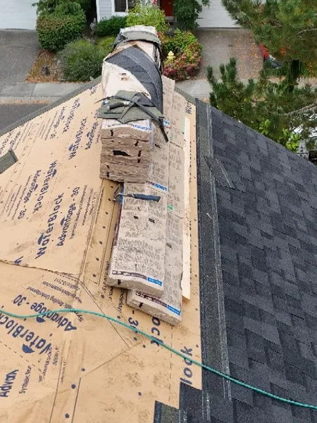 Roof plane transition work during residential repair