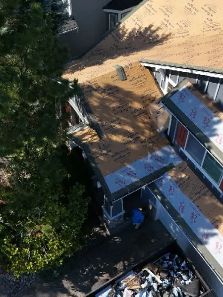 Full roof prep with underlayment before field shingles go down