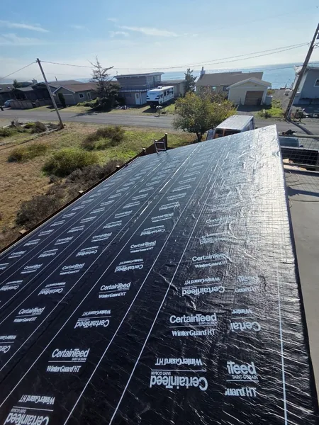 WinterGuard underlayment on a new roof deck