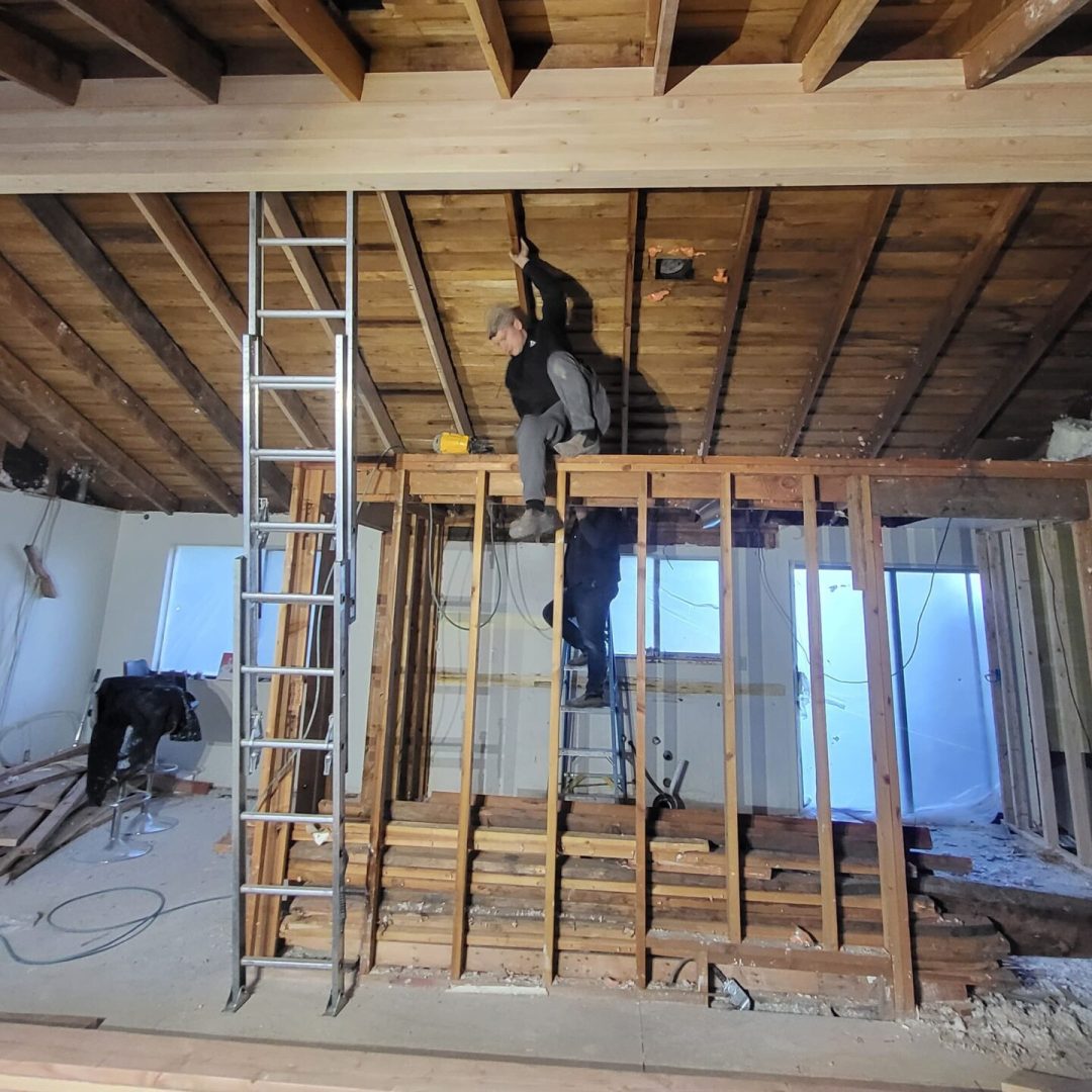 Roofing crew on site for emergency repair